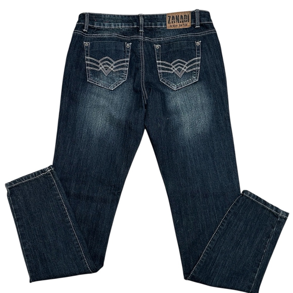 ZANADI 13 Regular 32 x 32 Pants Jeans Dark Navy Blue Denim Straight Stretch - Picture 4 of 11